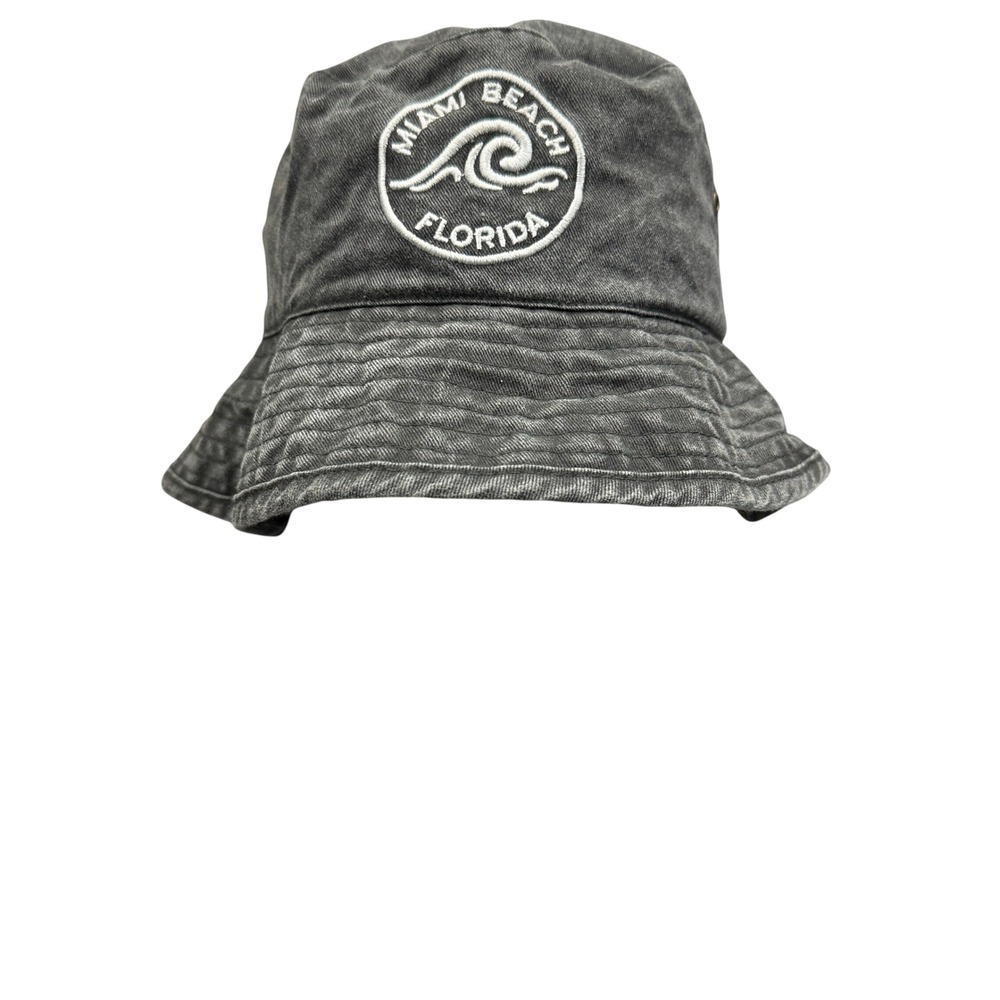 Freestyle Bucket Hat Unisex One Size Charcoal Grey Excellent Miami Beach Florida
